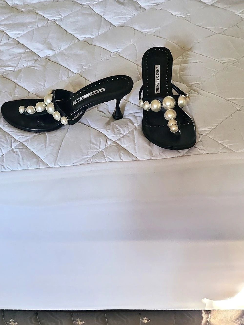 Steve Madden Embellished Black & White Sandals Like New